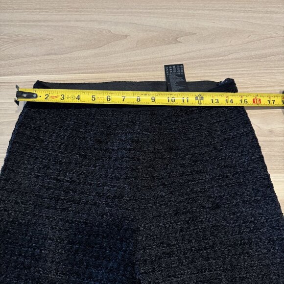 Sandro Kit Black Tweed Effect Velvet Wool Blend Knit Trouser Pants Women's 36 US - Picture 9 of 11